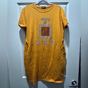 Yves Saint Laurent Mustard Yellow Embellished Dress